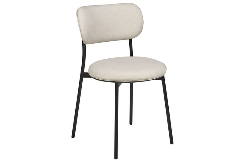 Matsalsstol Beliani Casey set om 2 Beige-Svart Ljusbeige - Huonekalut - Tuoli & nojatuoli - Ruokapöydän tuolit