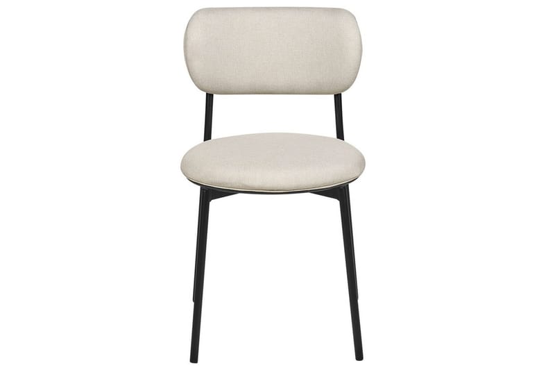 Matsalsstol Beliani Casey set om 2 Beige-Svart Ljusbeige - Huonekalut - Tuoli & nojatuoli - Ruokapöydän tuolit
