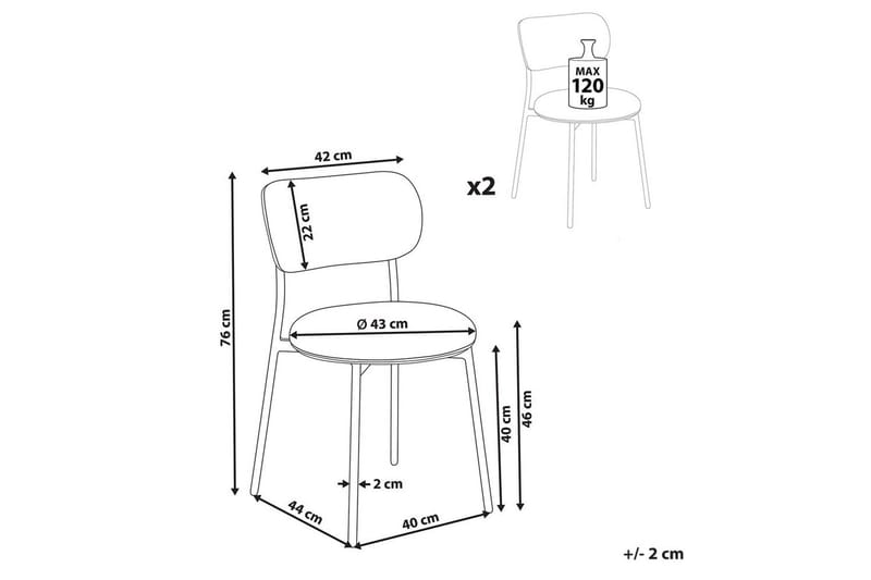 Matsalsstol Beliani Casey set om 2 Beige-Svart Off White - Huonekalut - Tuoli & nojatuoli - Ruokapöydän tuolit