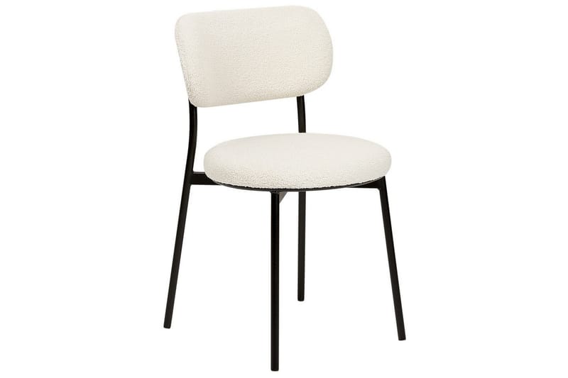 Matsalsstol Beliani Casey set om 2 Beige-Svart Off White - Huonekalut - Tuoli & nojatuoli - Ruokapöydän tuolit