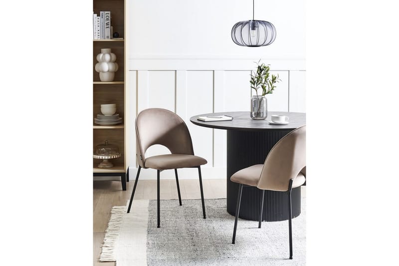 Matsalsstol Beliani Covelo set om 2 Taupe - Huonekalut - Tuoli & nojatuoli - Ruokapöydän tuolit