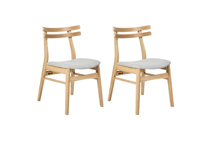 Matsalsstol Beliani Cynthiana set om 2 Ljus Trä-Grå Light grey, undefined