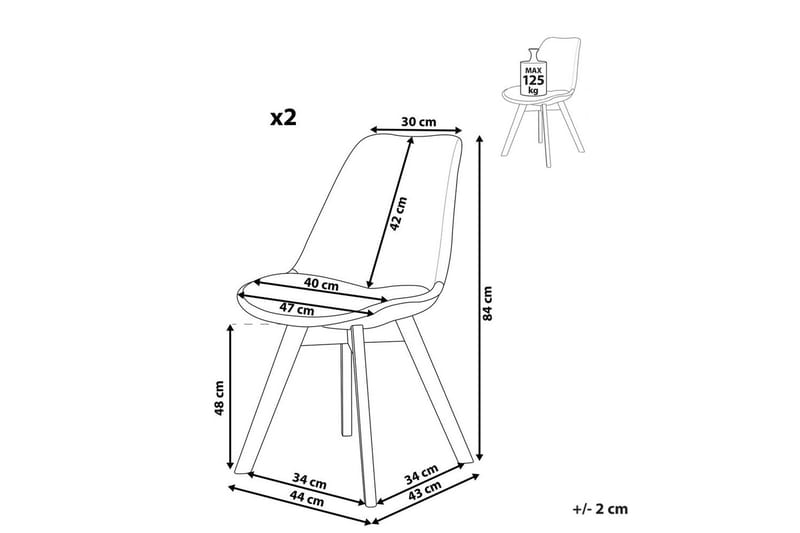 Matsalsstol Beliani Dakota Ii set om 2 Beige-Ljust Trä Taupe - Huonekalut - Tuoli & nojatuoli - Ruokapöydän tuolit