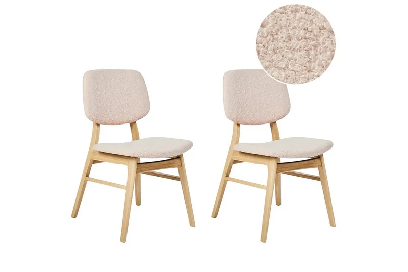 Matsalsstol Beliani Ella set om 2 Ljus Trä-Beige Ljusbeige VALUE_MISSING_18307 - Huonekalut - Tuoli & nojatuoli - Ruokapöydän tuolit
