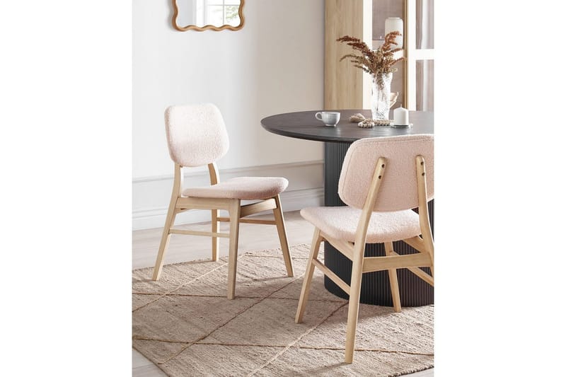 Matsalsstol Beliani Ella set om 2 Ljus Trä-Beige Ljusbeige VALUE_MISSING_18307 - Huonekalut - Tuoli & nojatuoli - Ruokapöydän tuolit