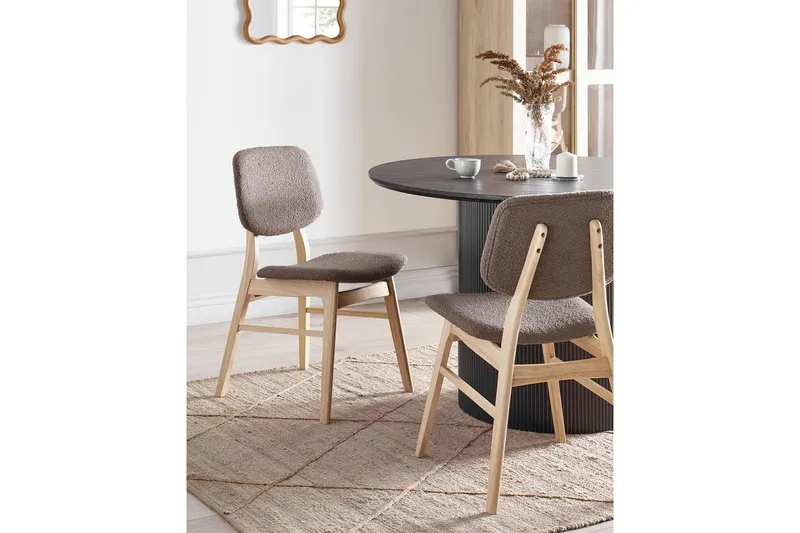Matsalsstol Beliani Ella set om 2 Ljus Trä-Beige NO_BRAND Taupe VALUE_MISSING_18306 - Huonekalut - Tuoli & nojatuoli - Ruokapöydän tuolit