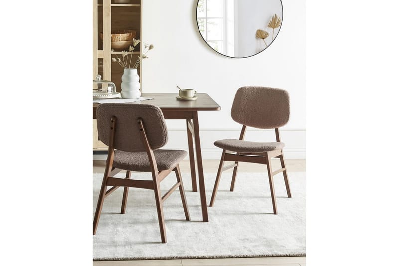 Matsalsstol Beliani Ella set om 2 Ljus Trä-Beige Taupe VALUE_MISSING_18305 - Huonekalut - Tuoli & nojatuoli - Ruokapöydän tuolit