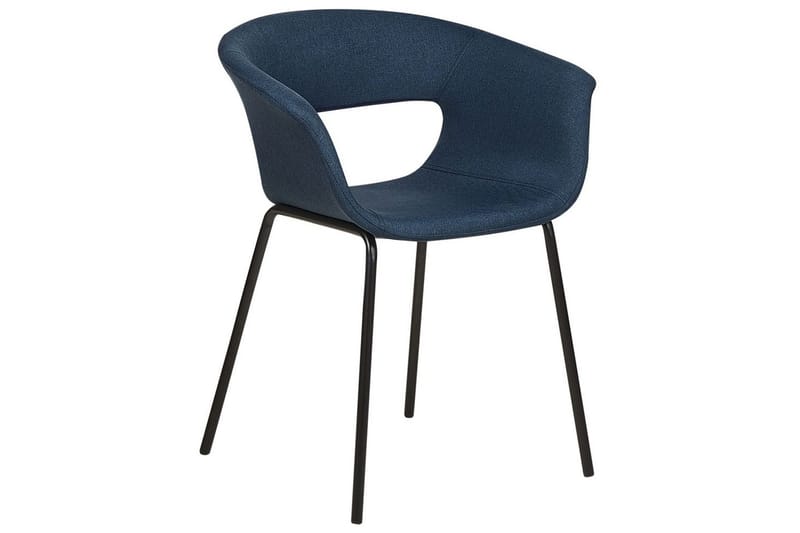 Matsalsstol Beliani Elma set om 2 Blå-Svart Dark blue - Huonekalut - Tuoli & nojatuoli - Ruokapöydän tuolit