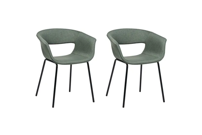 Matsalsstol Beliani Elma set om 2 Blå-Svart Dark green - Huonekalut - Tuoli & nojatuoli - Ruokapöydän tuolit