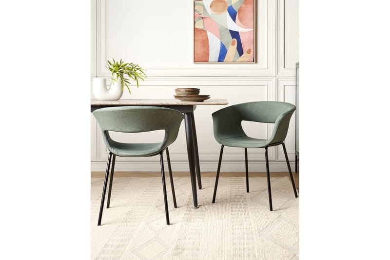Matsalsstol Beliani Elma set om 2 Blå-Svart Dark green - Huonekalut - Tuoli & nojatuoli - Ruokapöydän tuolit