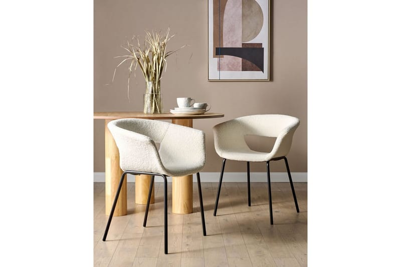 Matsalsstol Beliani Elma set om 2 Blå-Svart Off White - Huonekalut - Tuoli & nojatuoli - Ruokapöydän tuolit