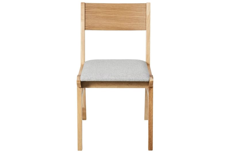 Matsalsstol Beliani Enola set om 2 Ljus Trä-Grå Light grey - Huonekalut - Tuoli & nojatuoli - Ruokapöydän tuolit