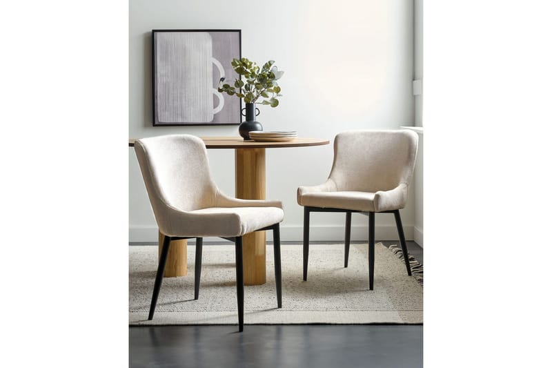 Matsalsstol Beliani Everly Ljusbeige - Huonekalut - Tuoli & nojatuoli - Ruokapöydän tuolit