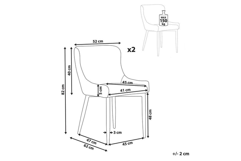 Matsalsstol Beliani Everly Ljusbeige - Huonekalut - Tuoli & nojatuoli - Ruokapöydän tuolit