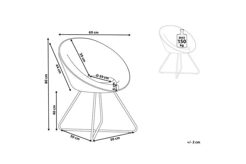 Matsalsstol Beliani Floby Ii Grön-Svart Emerald green - Huonekalut - Tuoli & nojatuoli - Ruokapöydän tuolit