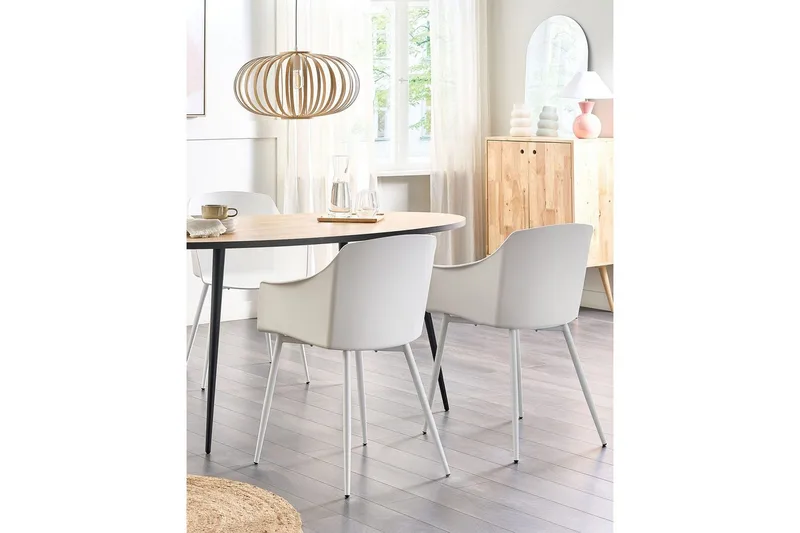 Matsalsstol Beliani Fonda set om 2 White - Huonekalut - Tuoli & nojatuoli - Ruokapöydän tuolit