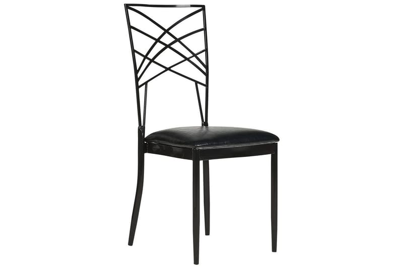 Matsalsstol Beliani Girard set om 2 Guld-Vit Black - Huonekalut - Tuoli & nojatuoli - Ruokapöydän tuolit