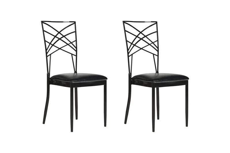 Matsalsstol Beliani Girard set om 2 Guld-Vit Black, undefined