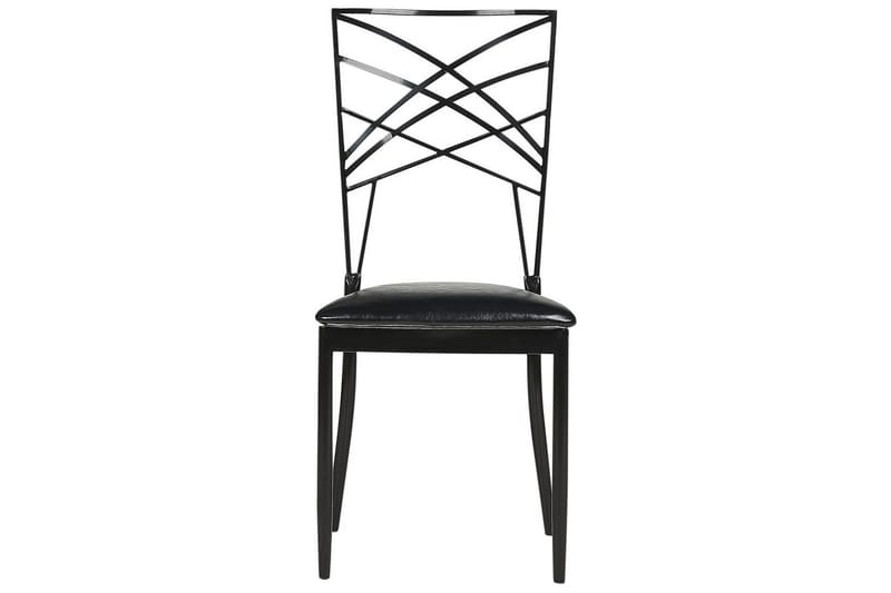 Matsalsstol Beliani Girard set om 2 Guld-Vit Black - Huonekalut - Tuoli & nojatuoli - Ruokapöydän tuolit