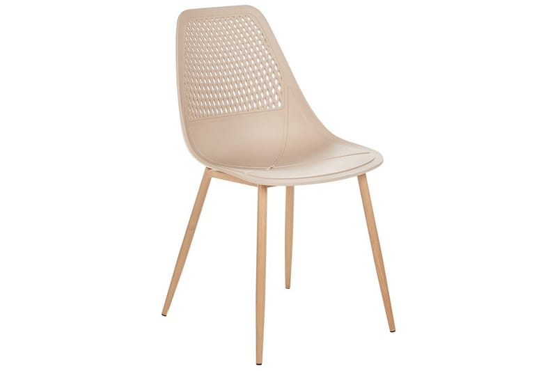 Matsalsstol Beliani Hazelton set om 4 Beige-Ljust Trä Beige - Huonekalut - Tuoli & nojatuoli - Ruokapöydän tuolit