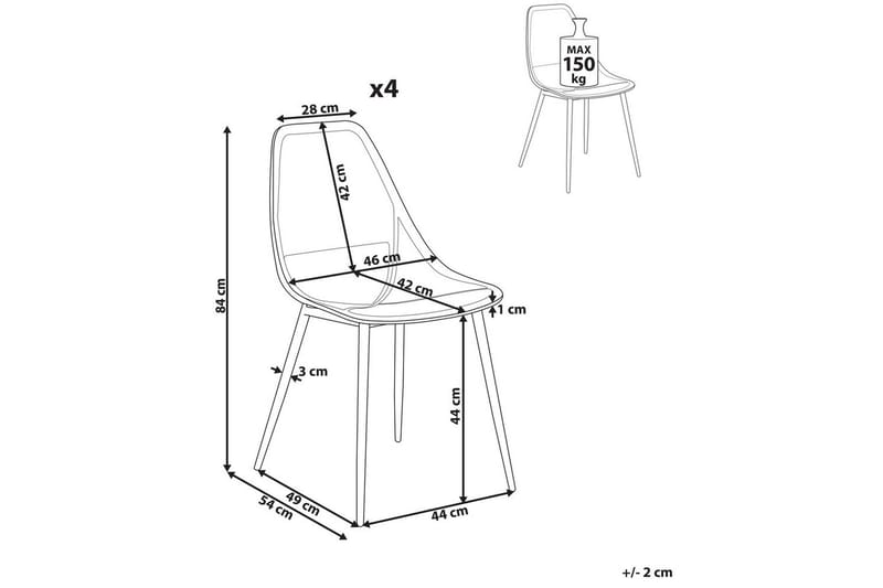 Matsalsstol Beliani Hazelton set om 4 Beige-Ljust Trä White - Huonekalut - Tuoli & nojatuoli - Ruokapöydän tuolit