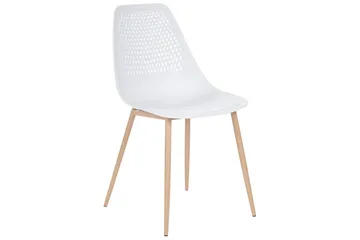 Matsalsstol Beliani Hazelton set om 4 Beige-Ljust Trä White - Huonekalut - Tuoli & nojatuoli - Ruokapöydän tuolit