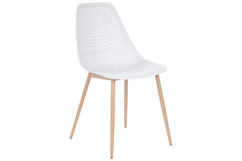 Matsalsstol Beliani Hazelton set om 4 Beige-Ljust Trä White - Huonekalut - Tuoli & nojatuoli - Ruokapöydän tuolit