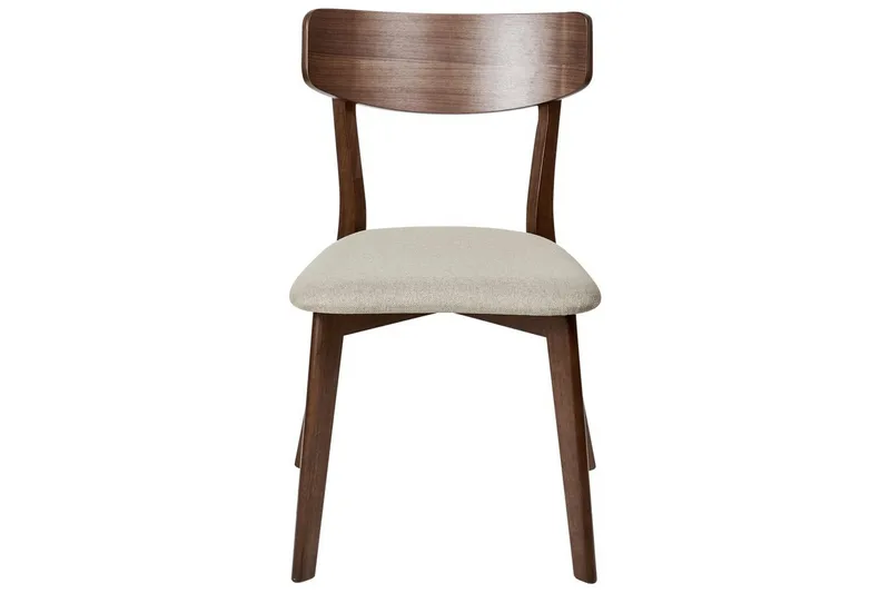 Matsalsstol Beliani Hope set om 2 Ljus Trä-Grå Ljusbeige - Huonekalut - Tuoli & nojatuoli - Ruokapöydän tuolit