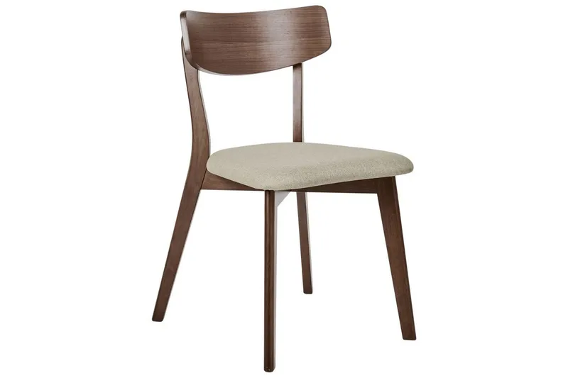 Matsalsstol Beliani Hope set om 2 Ljus Trä-Grå Ljusbeige - Huonekalut - Tuoli & nojatuoli - Ruokapöydän tuolit