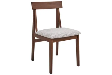 Matsalsstol Beliani Isle set om 2 Mörk Tr ä-Beige Dark wood VALUE_MISSING_1 - Huonekalut - Tuoli & nojatuoli - Ruokapöydän tuolit