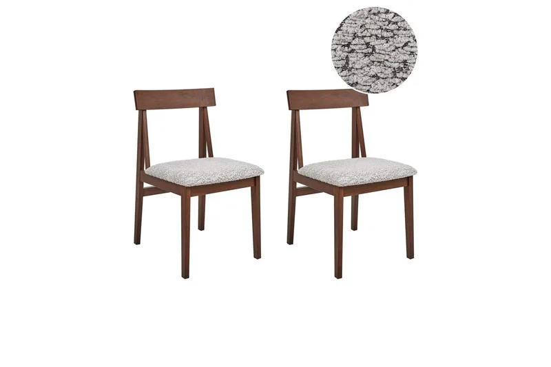 Matsalsstol Beliani Isle set om 2 Mörk Trä-Beige Dark wood VALUE_MISSING_1, undefined