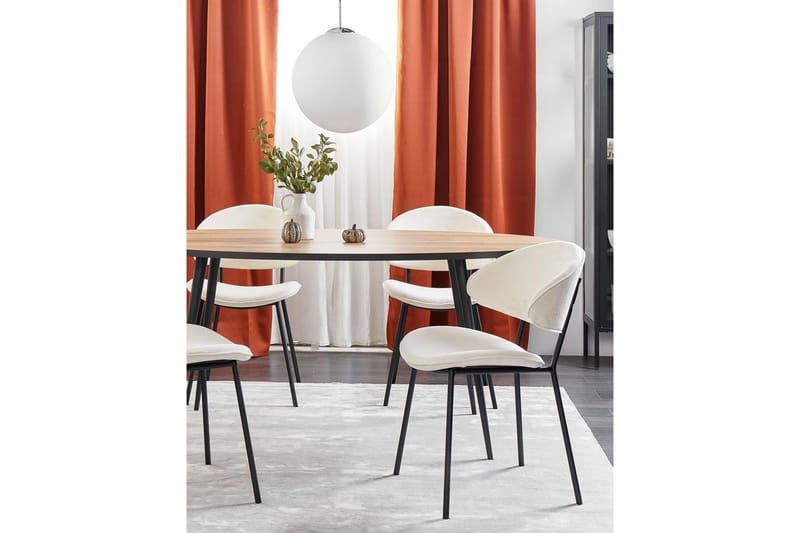 Matsalsstol Beliani Kiana set om 2 Beige Cream white - Huonekalut - Tuoli & nojatuoli - Ruokapöydän tuolit