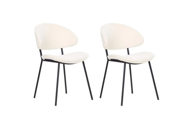 Matsalsstol Beliani Kiana set om 2 Beige Cream white - Huonekalut - Tuoli & nojatuoli - Ruokapöydän tuolit