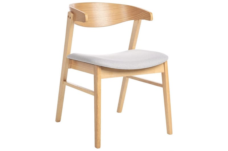 Matsalsstol Beliani Lilly set om 2 Beige-Mörkt Trä Light grey - Huonekalut - Tuoli & nojatuoli - Ruokapöydän tuolit