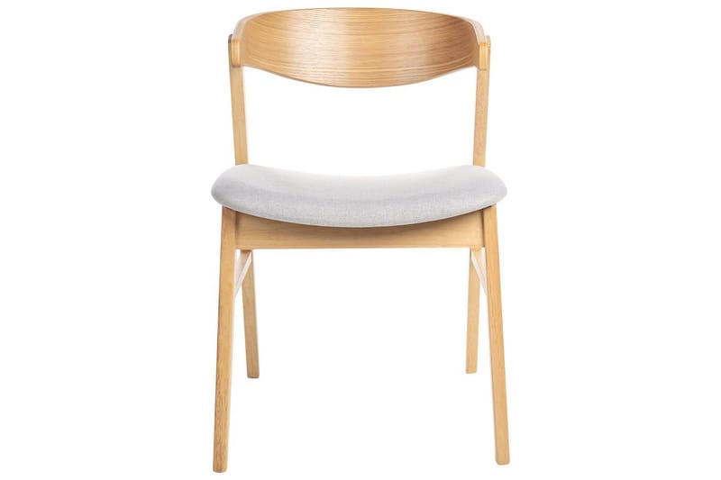 Matsalsstol Beliani Lilly set om 2 Beige-Mörkt Trä Light grey - Huonekalut - Tuoli & nojatuoli - Ruokapöydän tuolit