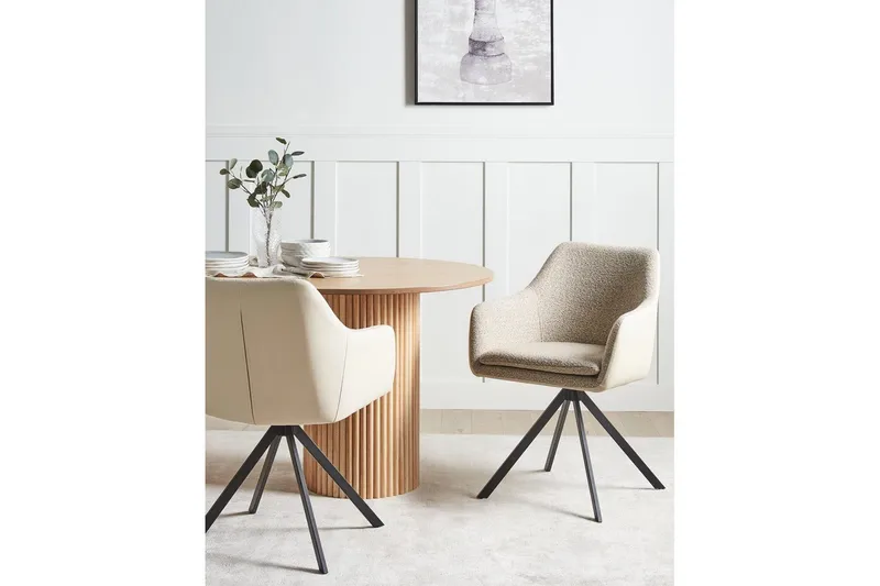 Matsalsstol Beliani Lithia set om 2 Taupe - Huonekalut - Tuoli & nojatuoli - Ruokapöydän tuolit