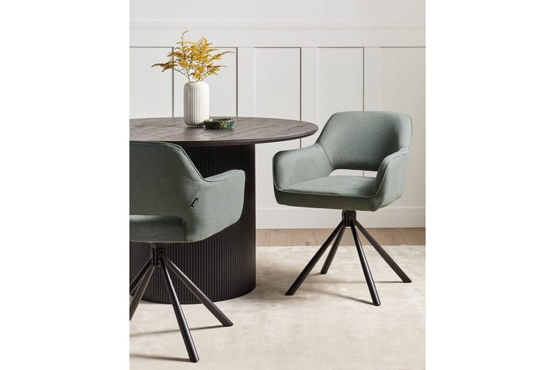 Matsalsstol Beliani Loures set om 2 Beige-Svart Dark green - Huonekalut - Tuoli & nojatuoli - Ruokapöydän tuolit