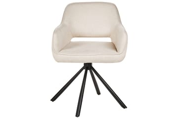 Matsalsstol Beliani Loures set om 2 Beige-Svart Ljusbeige - Huonekalut - Tuoli & nojatuoli - Ruokapöydän tuolit