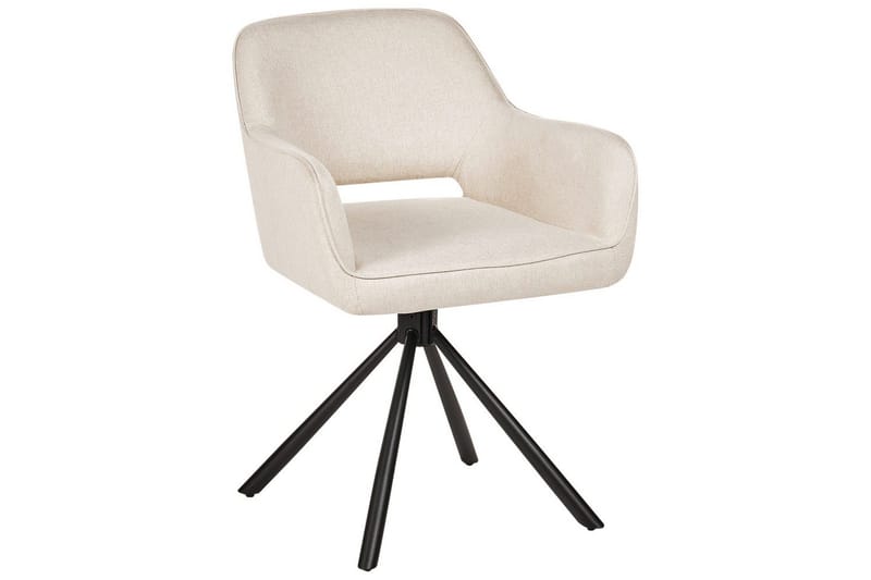 Matsalsstol Beliani Loures set om 2 Beige-Svart Ljusbeige - Huonekalut - Tuoli & nojatuoli - Ruokapöydän tuolit