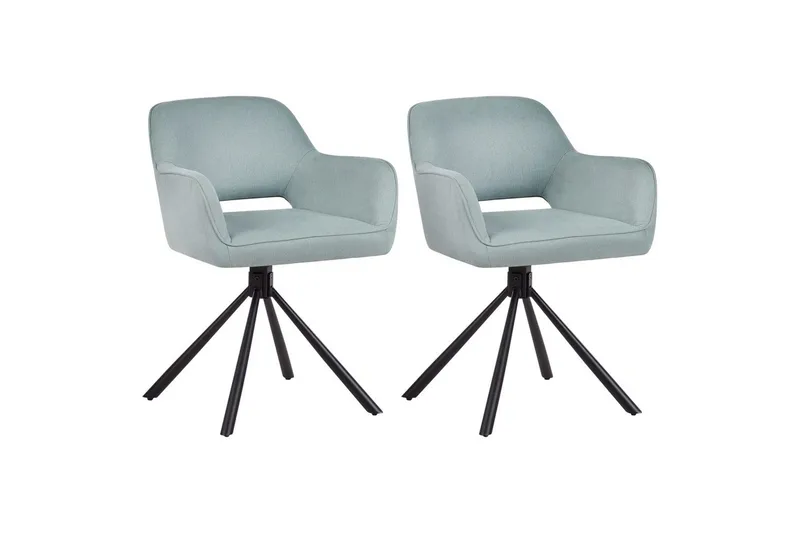 Matsalsstol Beliani Loures set om 2 Beige-Svart Mint Green - Huonekalut - Tuoli & nojatuoli - Ruokapöydän tuolit