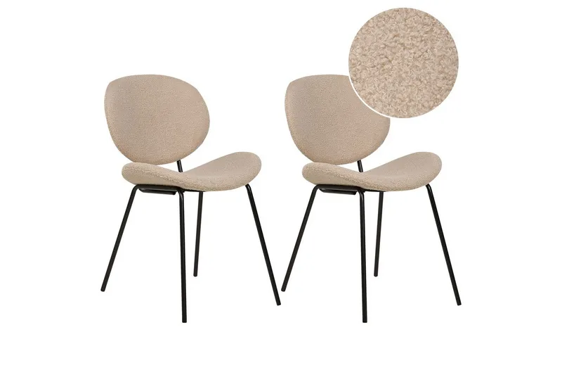Matsalsstol Beliani Luana set om 2 Beige-Svart Taupe, undefined
