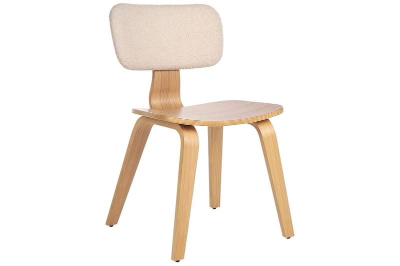 Matsalsstol Beliani Lucinda set om 2 Beige-Ljust Trä Ljusbeige VALUE_MISSING_1 - Huonekalut - Tuoli & nojatuoli - Ruokapöydän tuolit
