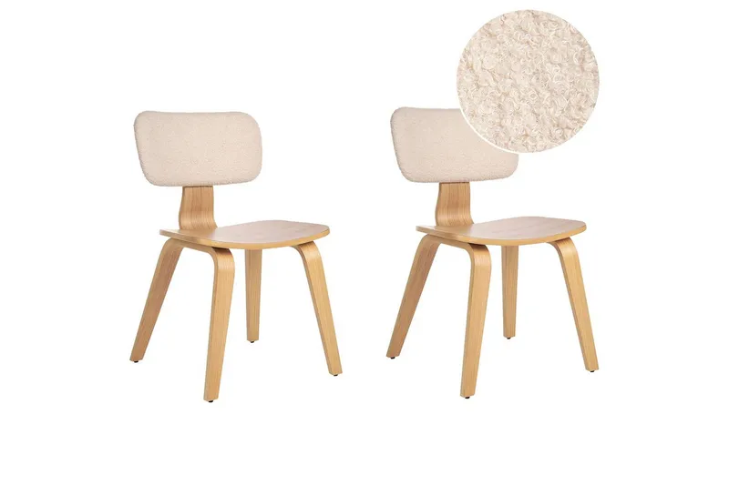 Matsalsstol Beliani Lucinda set om 2 Beige-Ljust Trä Ljusbeige VALUE_MISSING_1, undefined