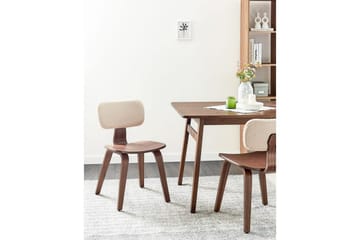 Matsalsstol Beliani Lucinda set om 2 Beige-Ljust Trä Ljusbeige VALUE_MISSING_2 - Huonekalut - Tuoli & nojatuoli - Ruokapöydän tuolit