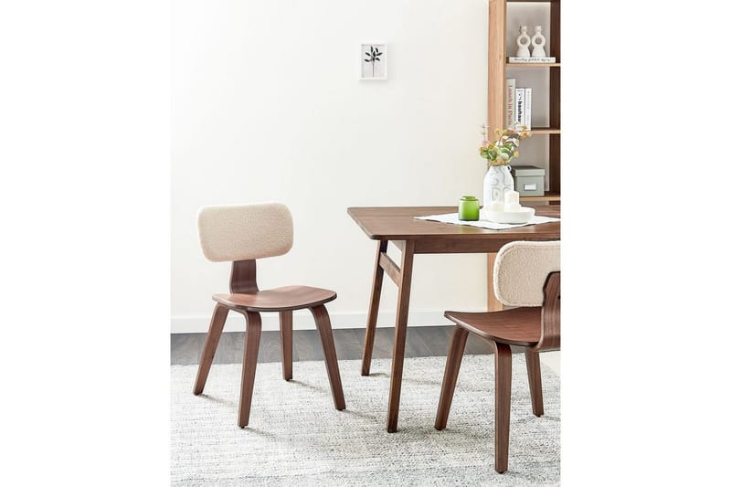 Matsalsstol Beliani Lucinda set om 2 Beige-Ljust Trä Ljusbeige VALUE_MISSING_2 - Huonekalut - Tuoli & nojatuoli - Ruokapöydän tuolit