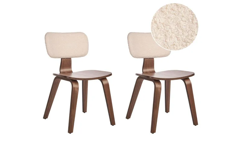 Matsalsstol Beliani Lucinda set om 2 Beige-Ljust Trä Ljusbeige VALUE_MISSING_2 - Huonekalut - Tuoli & nojatuoli - Ruokapöydän tuolit