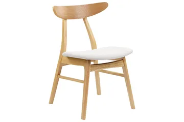 Matsalsstol Beliani Lynn set om 2 Ljus Trä-Beige Light grey - Huonekalut - Tuoli & nojatuoli - Ruokapöydän tuolit