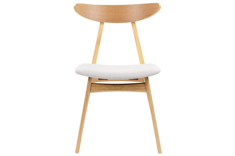 Matsalsstol Beliani Lynn set om 2 Ljus Trä-Beige Light grey - Huonekalut - Tuoli & nojatuoli - Ruokapöydän tuolit