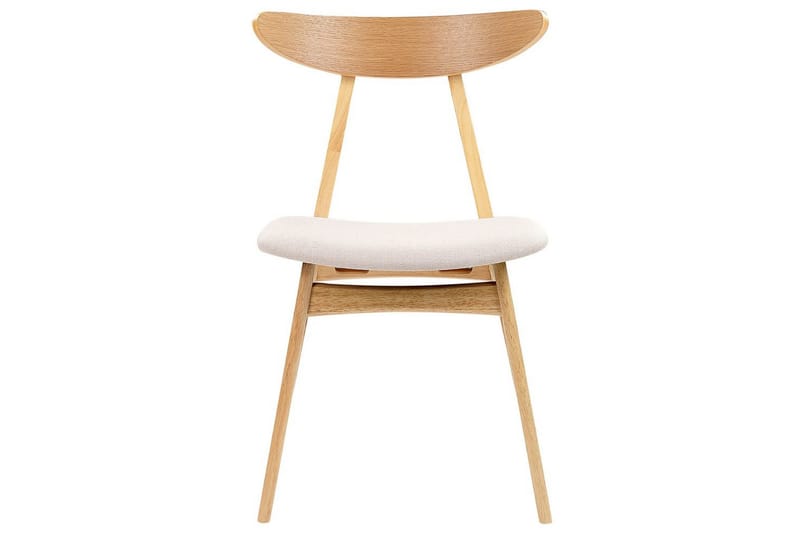 Matsalsstol Beliani Lynn set om 2 Ljus Trä-Beige Ljusbeige - Huonekalut - Tuoli & nojatuoli - Ruokapöydän tuolit