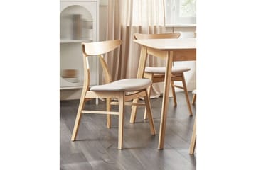 Matsalsstol Beliani Lynn set om 2 Ljus Trä-Beige Ljusbeige - Huonekalut - Tuoli & nojatuoli - Ruokapöydän tuolit